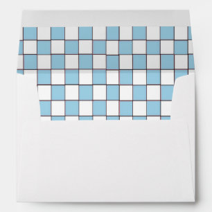 Blue chequered tablecloth Baby Q BBQ pattern Envelopes
