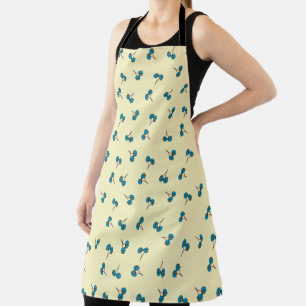 Blue Cherry Pattern Apron