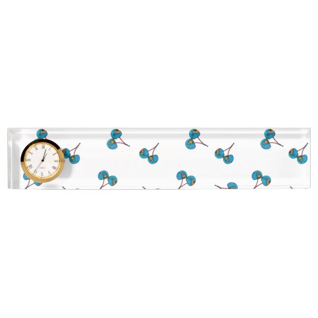 Blue Cherry Pattern Nameplate (Front)