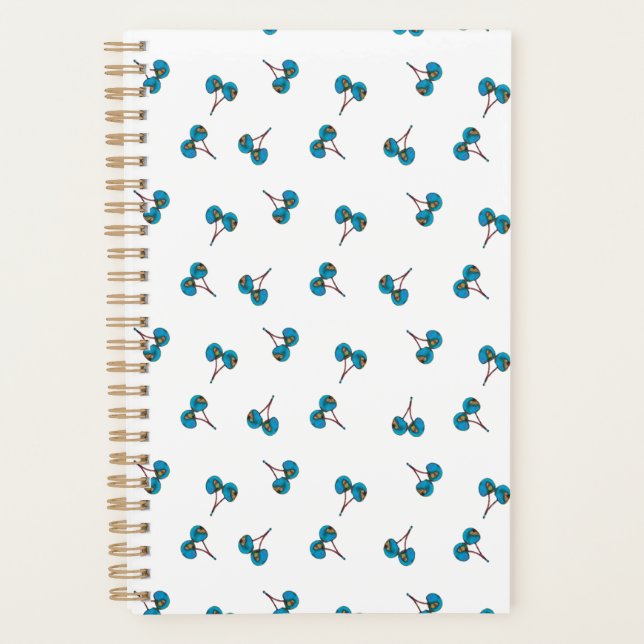 Blue Cherry Pattern Planner (Front)