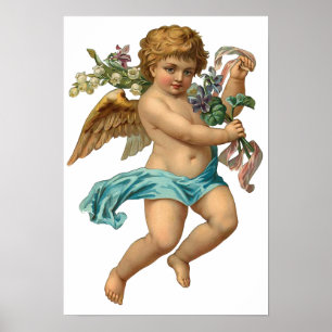 "Blue Cherub" Vintage Poster