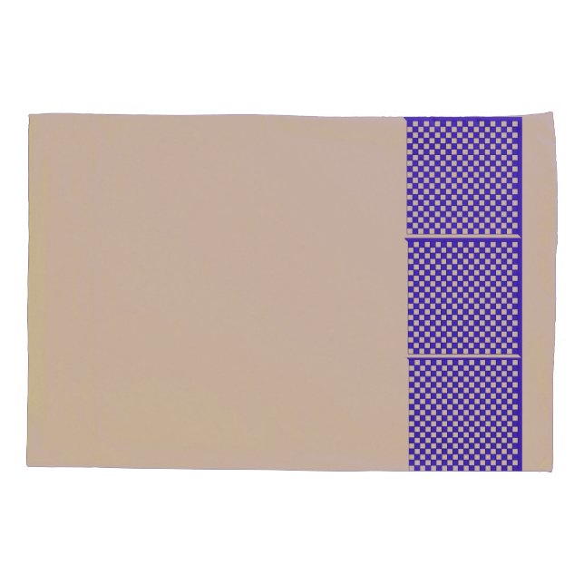 Blue Chess Reversible Pillow Case (Back)