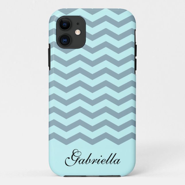 Blue Chevron Case-Mate iPhone Case (Back)