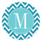 Blue Chevron Custom Monogram