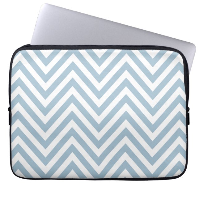 Blue Chevron Laptop Sleeve (Front)