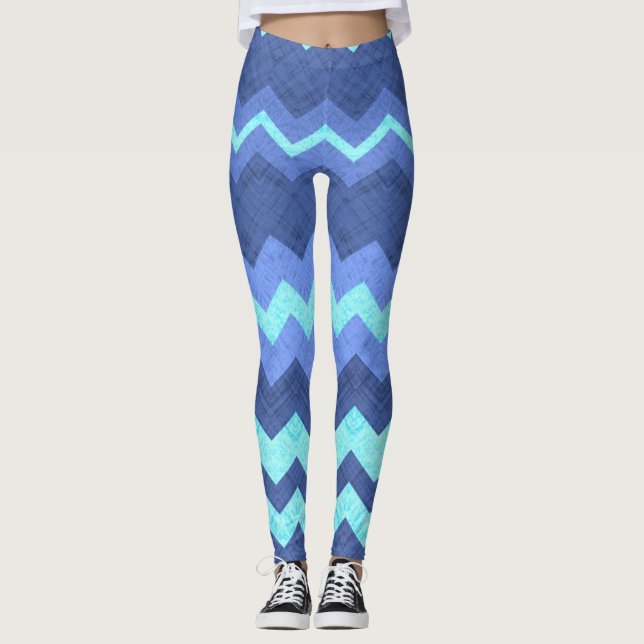 blue chevron leggings (Front)