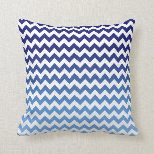 Blue Chevron Ombre Cushion