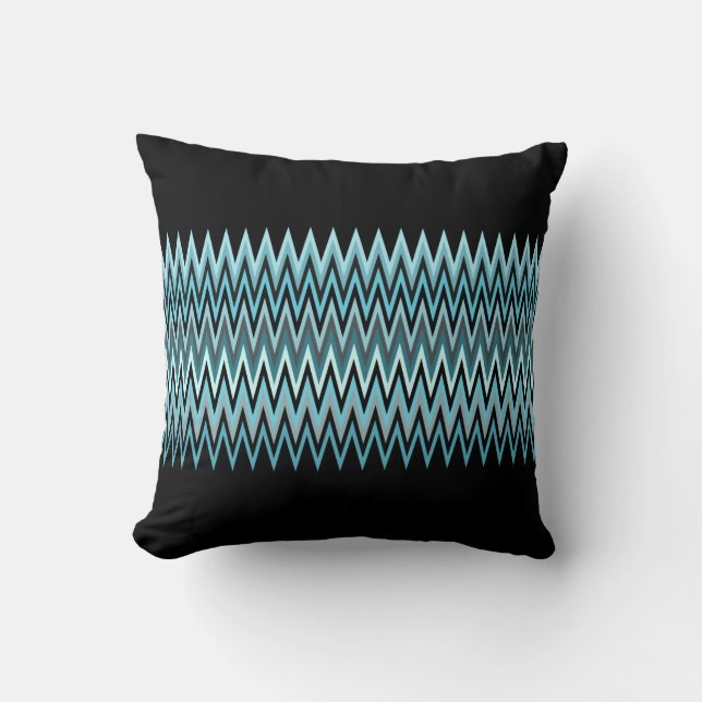 Blue Chevron Pattern Cushion (Front)