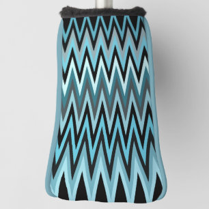 Blue Chevron Pattern Golf Head Cover