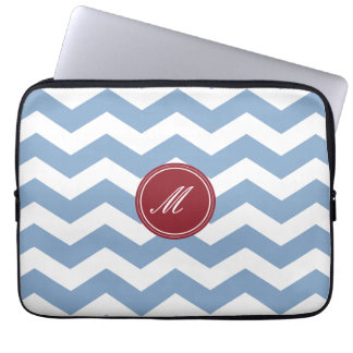 Blue Chevron Pattern Laptop Sleeve