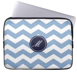 Blue Chevron Pattern Laptop Sleeve