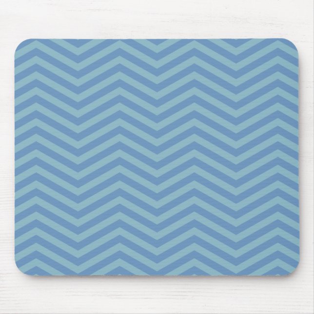 Blue Chevron Pattern Mouse pad zigazg (Front)