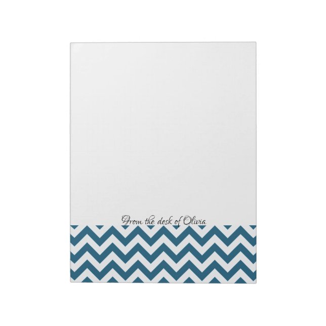 Blue Chevron Personalised Notepad (Rotated)
