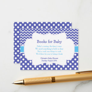 Blue Chevron & Polka Dot Book Request Enclosure Card