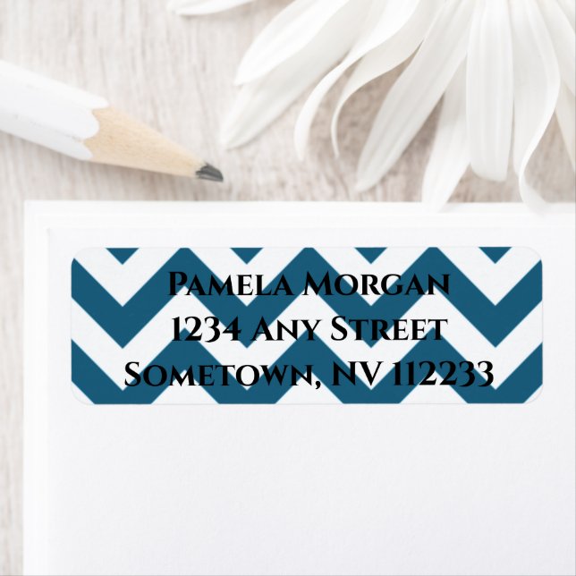 Blue Chevron Return Address Label (Insitu)