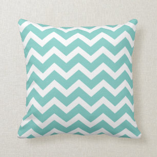 Blue Chevron Stripe Pillow