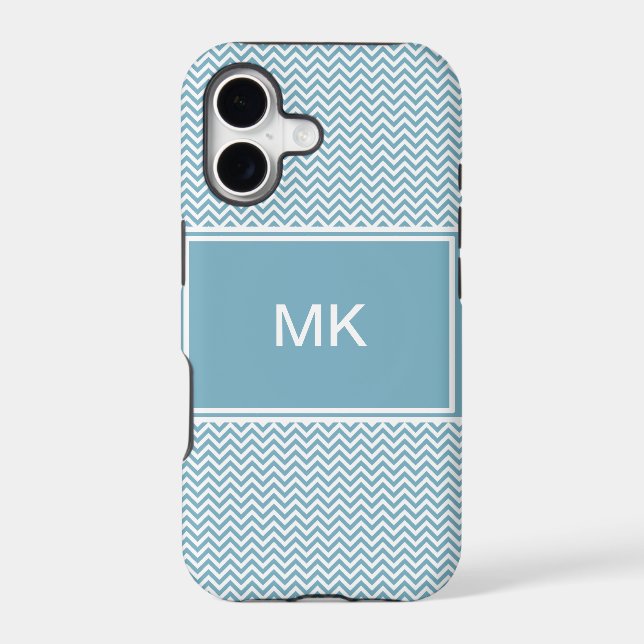 Blue Chevron with Monogram (Back)