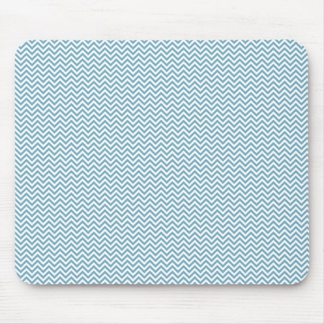Blue Chevron with Monogram Mouse Mat (Front)