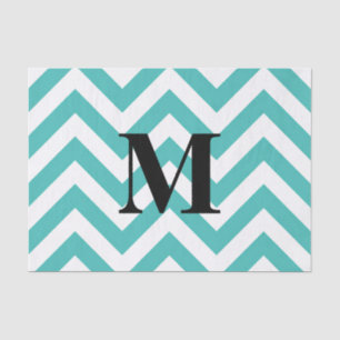 Blue Chevron with Monogram Tissue Paper