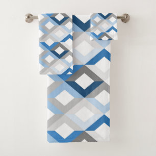 blue chevrons bath towel set