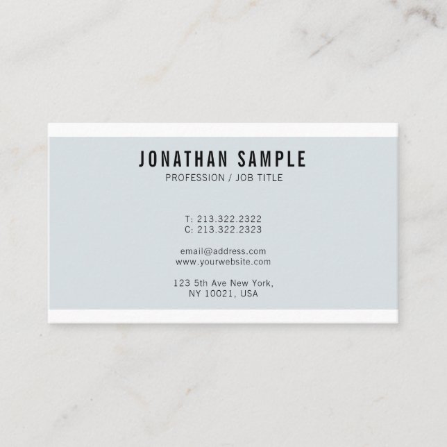Blue Chic Design New Gothic Font Professional Business Card (Front)