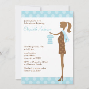 Blue Chic Mum To Be Baby Shower Invitation