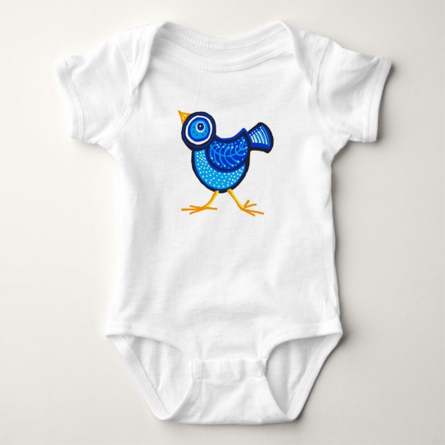 Blue chick baby bodysuit (Front)