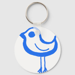 Blue chicken key ring