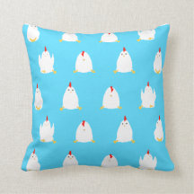 Blue Chickens Pillow