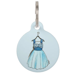 Blue Chiffon 1950s Vintage Fashion Retro Prom Pet Tag
