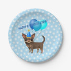 Blue Chihuahua Paper Plates