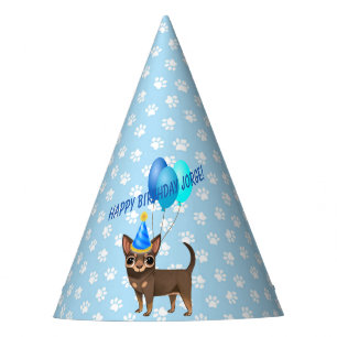 Blue Chihuahua Party Hat