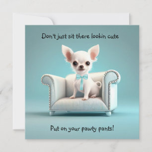 Blue Chihuahua Party Invitations