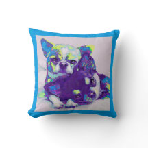 blue chihuahuas pillow