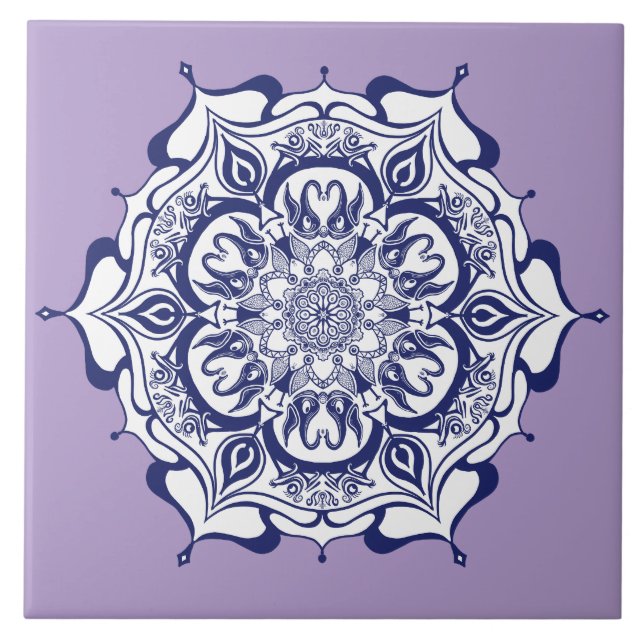 Blue china design.  What do you see Tile (Front)