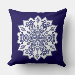 Blue China Mandela Cushion