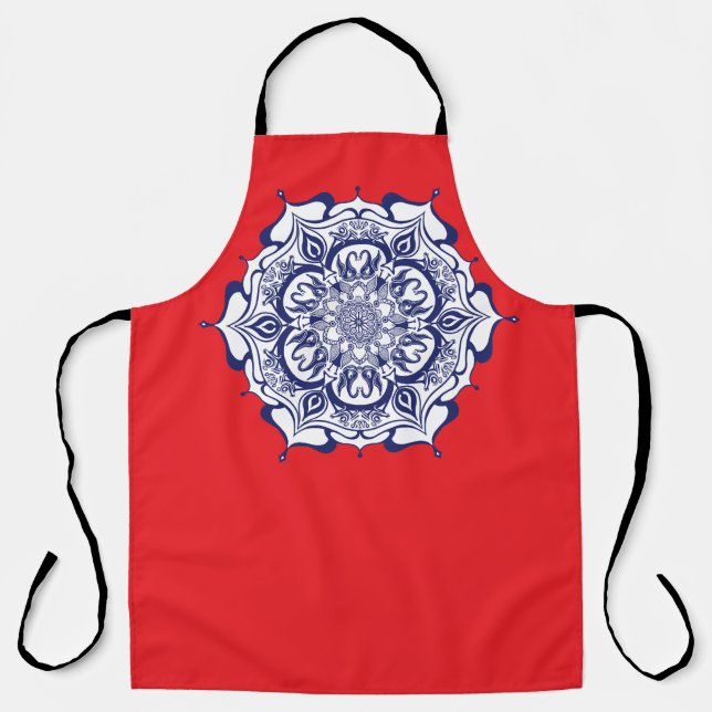 Blue China Style with creatures Apron (Front)