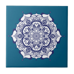 Blue China Style with creatures Tile