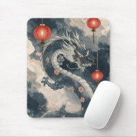 Blue Chinese Dragon Lanterns
