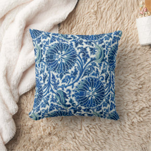 Blue Chinese Floral Pattern Cushion