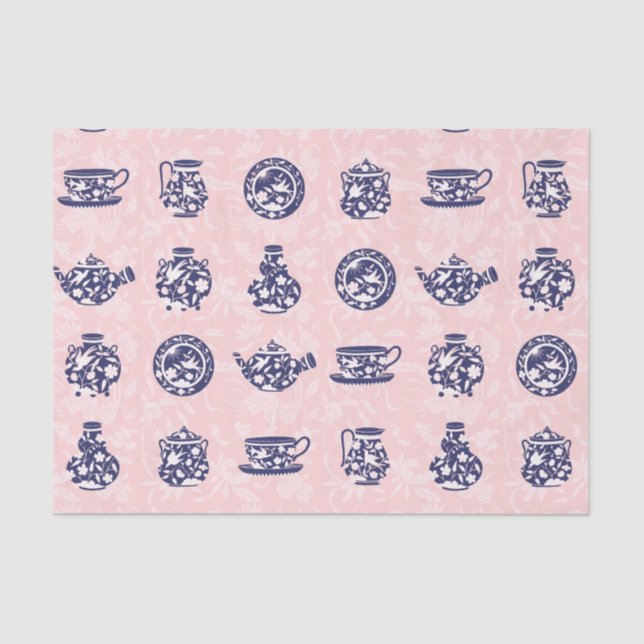 Blue Chinese Porcelain Tissue Paper (Front)