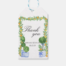 Blue Chinoiserie and Topiary Gift Tag