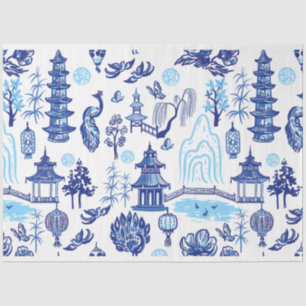 Blue Chinoiserie Blue Flow Decoupage  Tissue Paper
