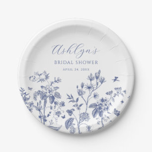Blue Chinoiserie Bridal Shower Plate