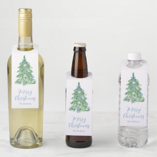 Blue Chinoiserie Christmas Bottle Tag
