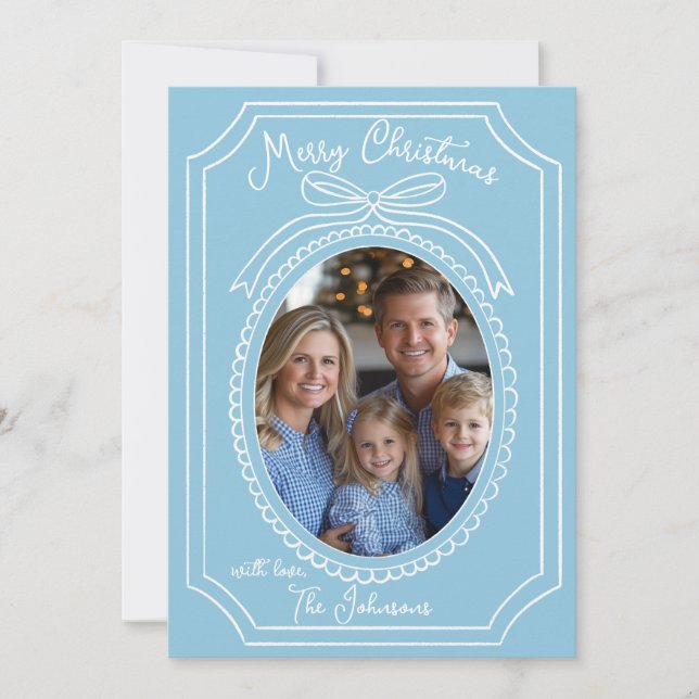 Blue Chinoiserie Christmas Card (Front)