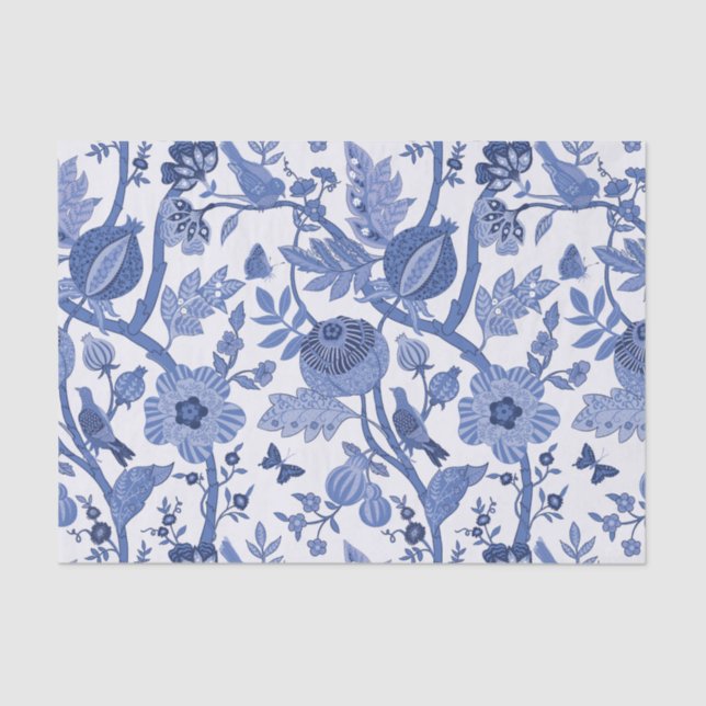Blue Chinoiserie Design Decoupage Tissue Paper (Front)