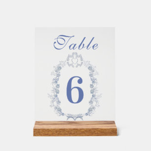 Blue Chinoiserie Floral Botanical Wedding Acrylic Sign