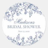 Blue Chinoiserie Floral Bridal Shower Envelope