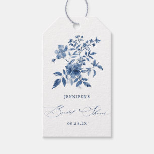Blue Chinoiserie Floral Bridal Shower Gift Tags
